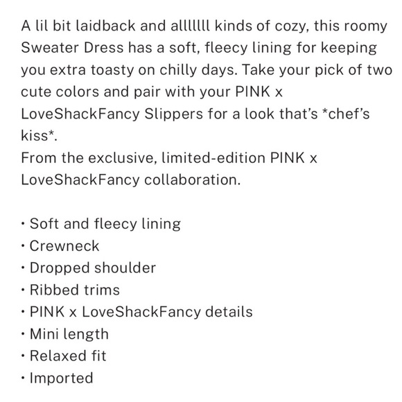 PINK Victoria’s Secret x LoveShackFancy Rhinestone Dog Sweatshirt Dress - Picture 6 of 6